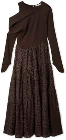 【新品未使用】SNIDEL ワンショルジャガードドッキングドレス 茶色 Amazon.co.jp: [スナイデル] ワンショルジャガードドッキングドレス